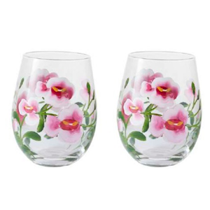 Flora Tumbler/Mocktailglas Orchidee, 450 ml, 2er-Pack, Geschenkbox