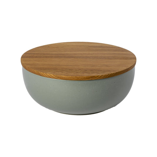 PACIFICA Serving bowl 25 w/ oak wood lid/cutting board artichoke XOS 252