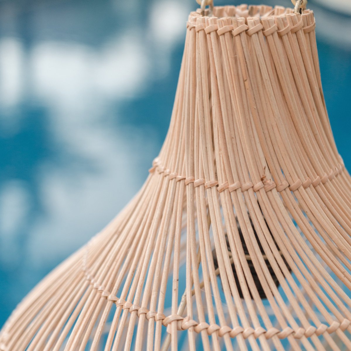 Rattanlampe | Boho Lampenschirm | Pendelleuchte KENARI