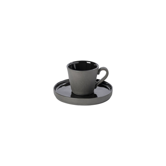 LAGOA ECO GRES - Kaffeetasse und Untertasse LOCS 03 schwarz