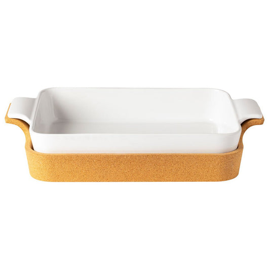 ENSEMBLE Rect. baker w/ cork tray 16 DR 391 white