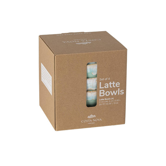 GRESPRESSO - Set 4 latte bowls aqua - DSS 09