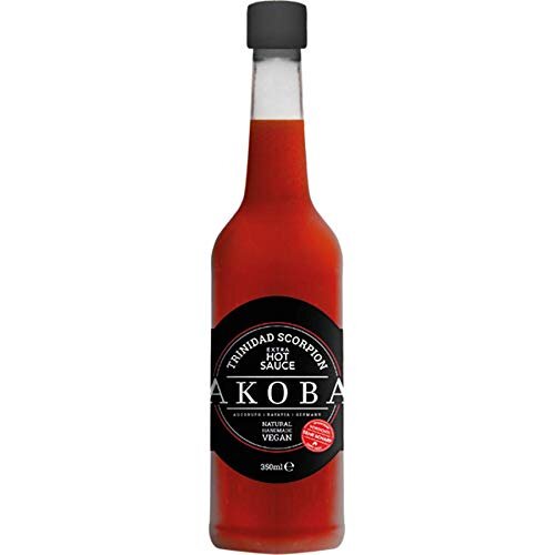 AKOBA - Trinidad Scorpion Extra Hot Sauce, sehr scharf, Naturel-Handmade-Vegan, 350ml