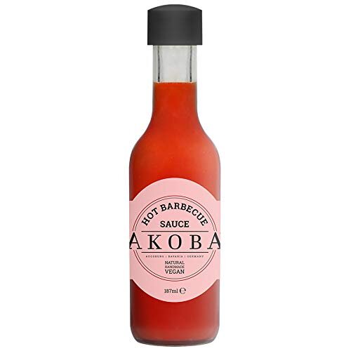AKOBA - Hot Barbecue Sauce, scharf, Naturel-Handmade-Vegan, 187ml