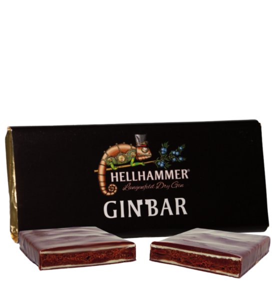 HELLHAMMER - Langenfeld Dry Gin Ginbar, handgeschöpfte Schokolade, 70g